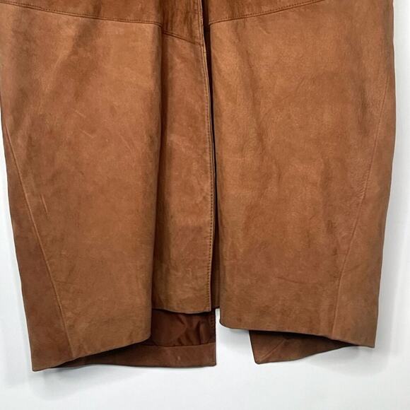 Adventure Bound Wilsons Suede Leather Insulated Mid Trench Coat Jacket Tan Men - Picture 3 of 16